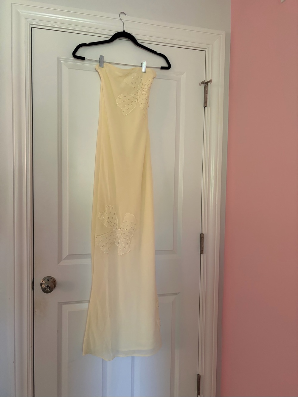 Peppermayo Beaded Flower Strapless Maxi Dress in Yellow - Picture 4 of 5